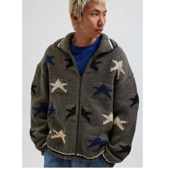 BDG Tacoma Patterned Full Zip Cardigan - Picture 1 of 4
